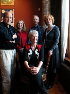 Redactiecommissie De strijdbare patiënt, vlnr: AJ Heerma van Voss, Gemma Blok, Petra Hunsche, Joost Vijselaar, Michaja Langelaan. foto: M. Kaarsgaren
